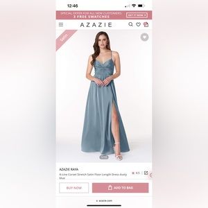 Azazie dusty blue dress- worn once